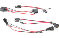Set of wiring harnesses with connectors on a white background