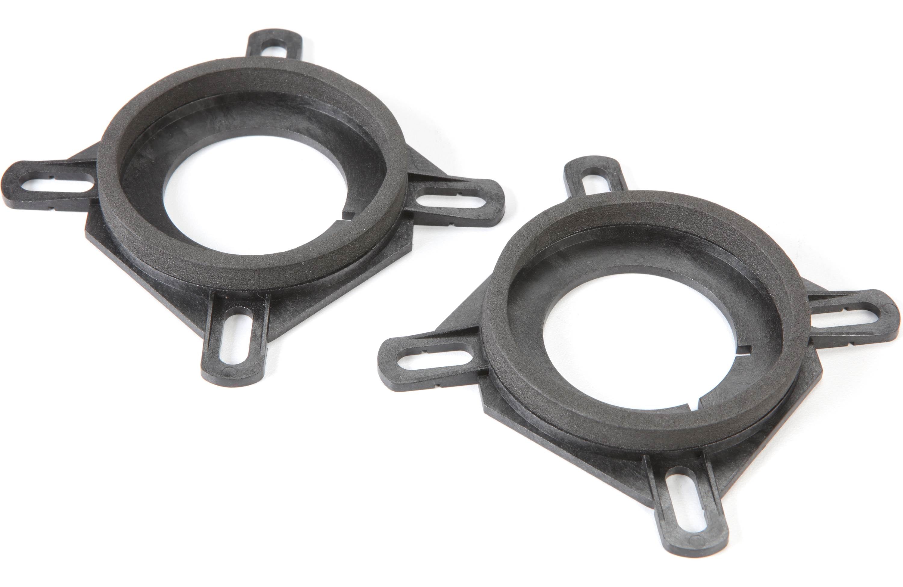 Two gray rubber gaskets on a white background