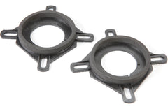 Two gray rubber gaskets on a white background