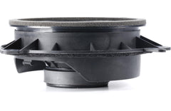 Black speaker driver on a white background