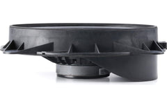 Black plastic component on a white background