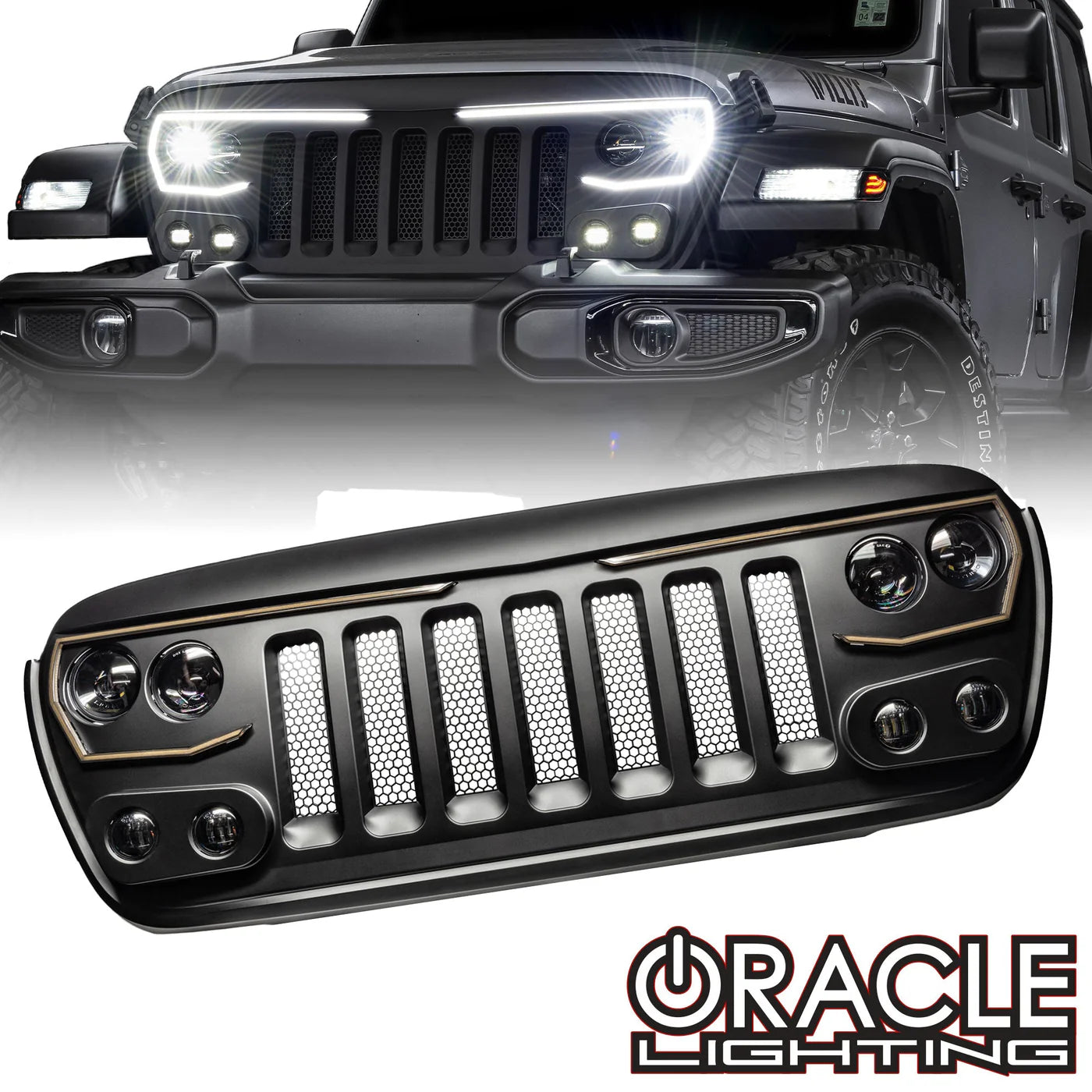 pro led grille wrangler gladiator