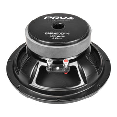 Car speaker with PRV Audio branding on a white background