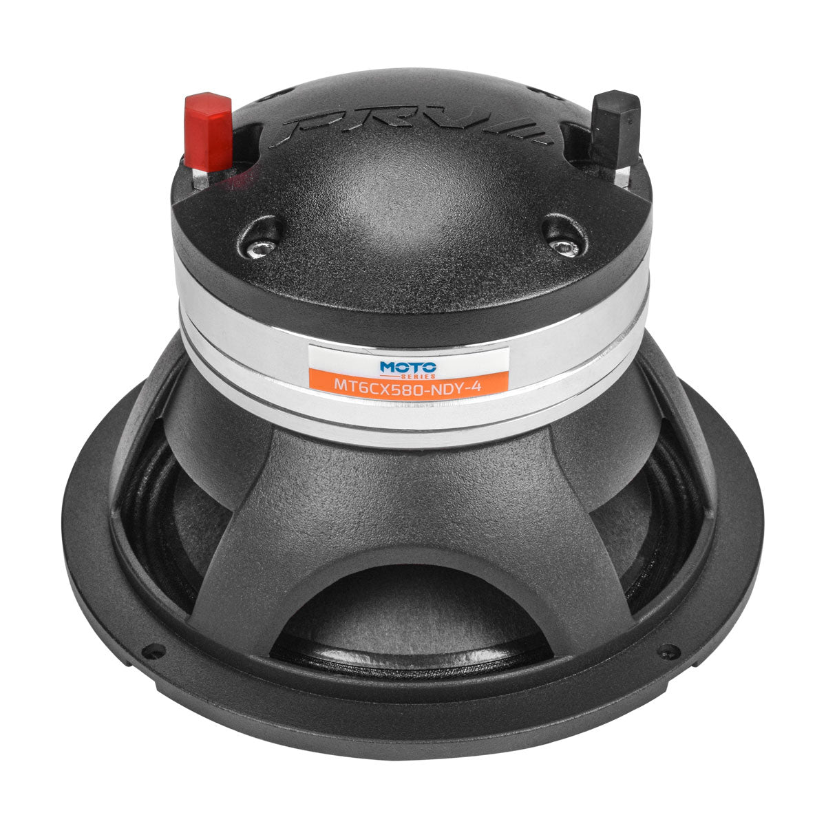 Car speaker with visible branding on a white background