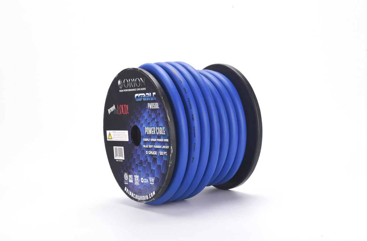 Orion PW050BL COBALT 0-GAUGE 50FT CCA WIRE ROLL - BLUE