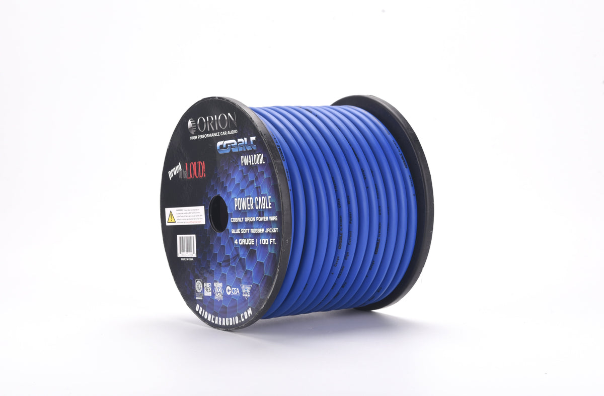 Orion PW4100BL COBALT 4-GAUGE 100FT CCA WIRE ROLL - BLUE