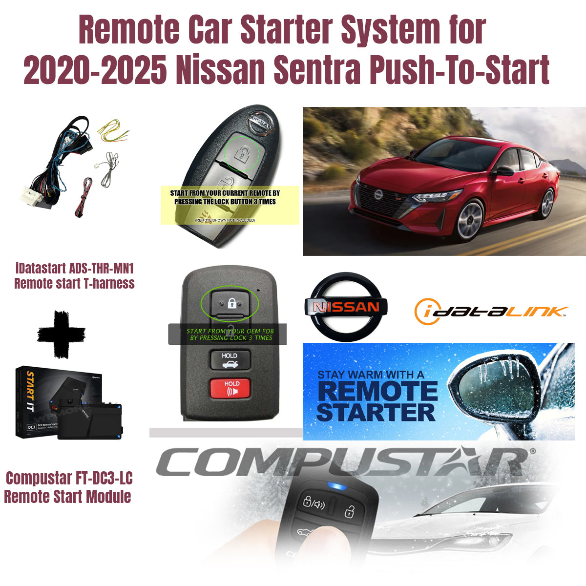 Picture of remote car starter advertising for Nissan Sentra