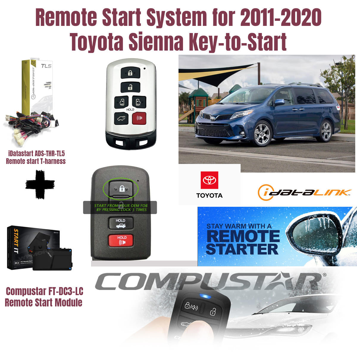 Remote Start System for 2011-2020 Toyota Sienna Key-to-Start