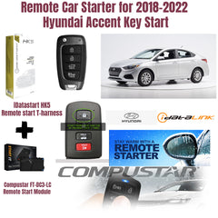Collage of car remote starter components and Hyundai Accent with iDataLink branding.