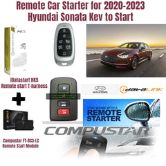Promotional image of remote car starter kit for 2020-2023 Hyundai Sonata with key to start.
