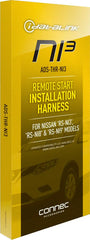 Yellow box packaging for a remote start installation harness with branding on a white background
