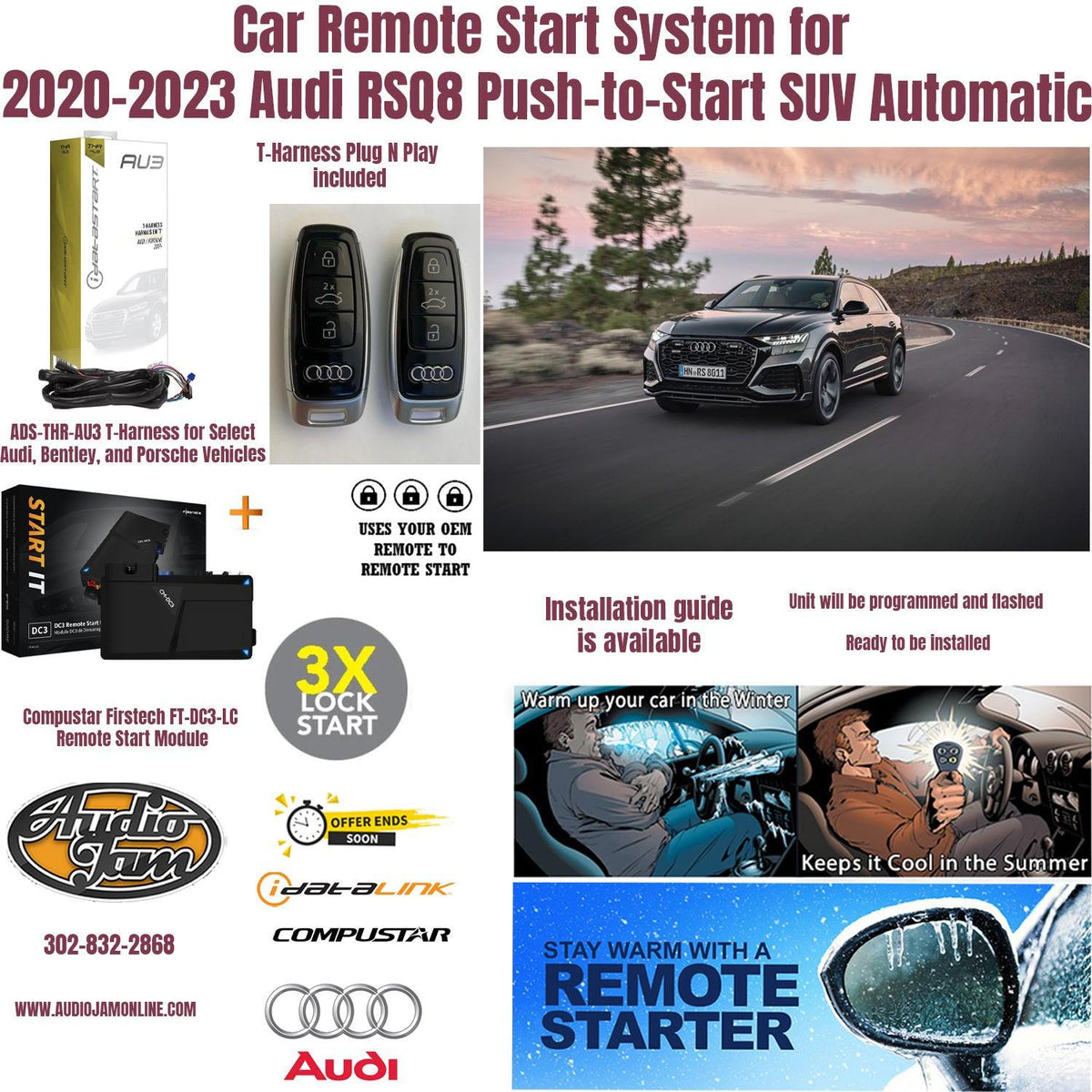 remote start Audi rsq8 push to start 2020-2024