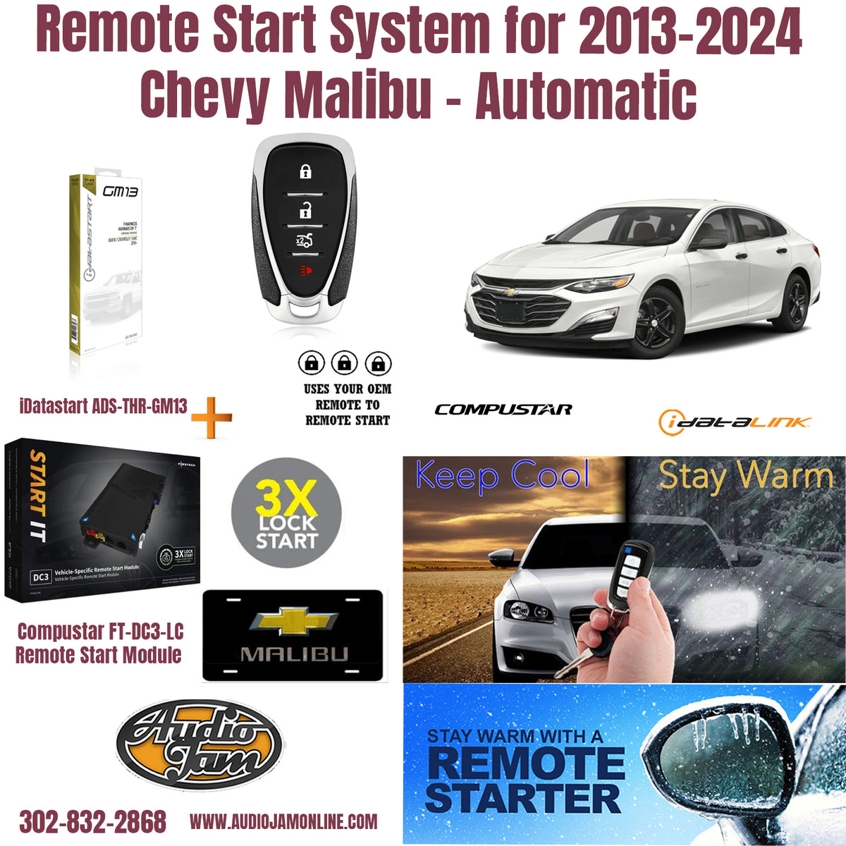 remote start Chevy Malibu 2013-2024 Delaware