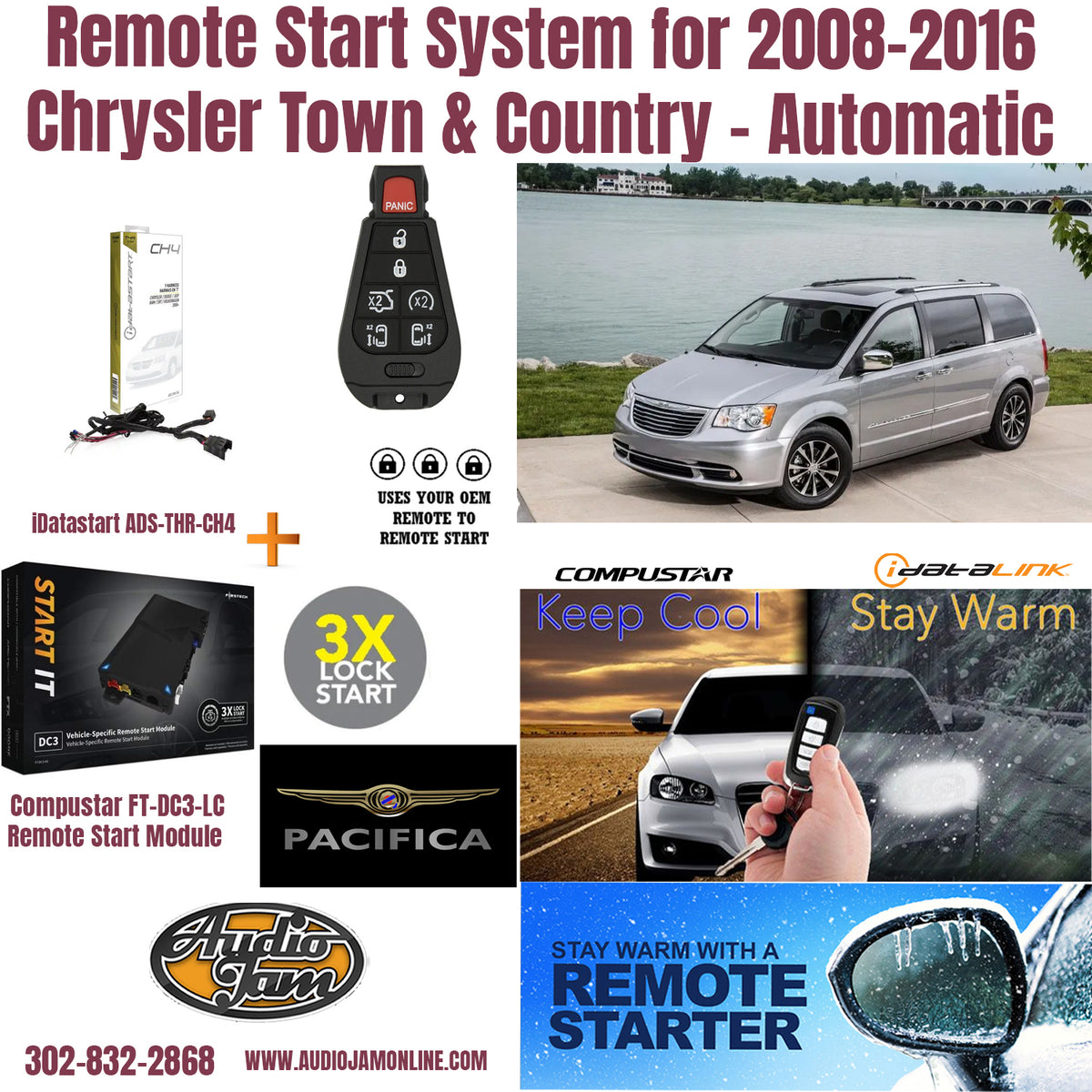 remote start Chrysler town country 2008-2016 Delaware