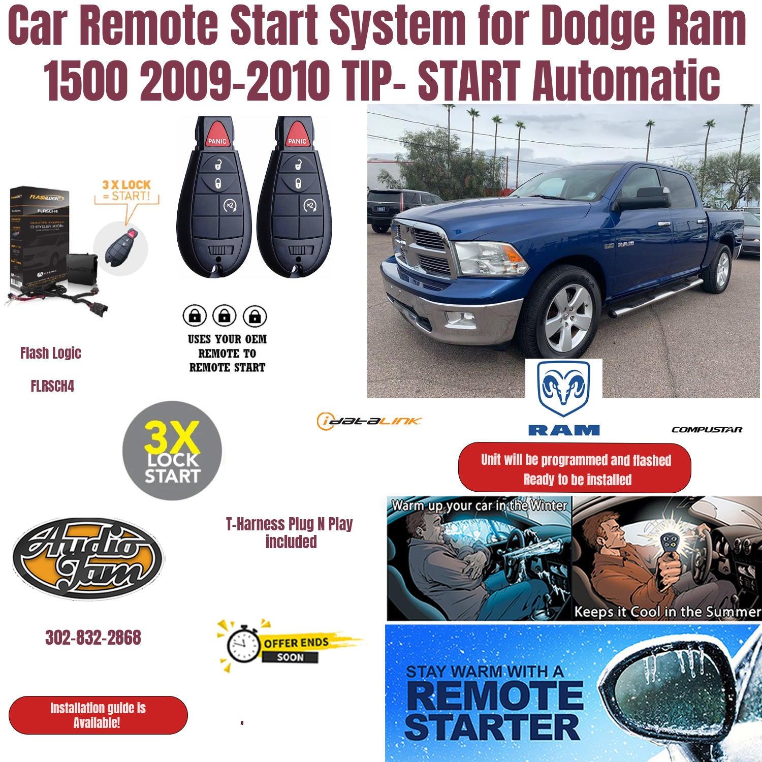 remote start dodge ram 1500 tip start 2009-2010