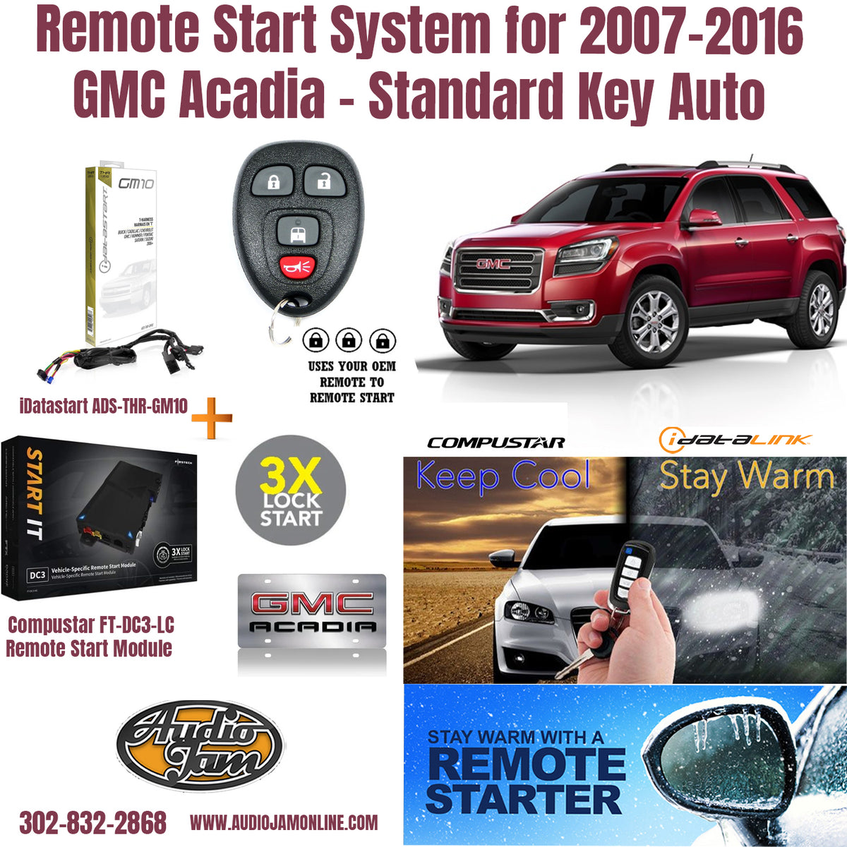 remote start gmc Acadia 2007-2016 Delaware