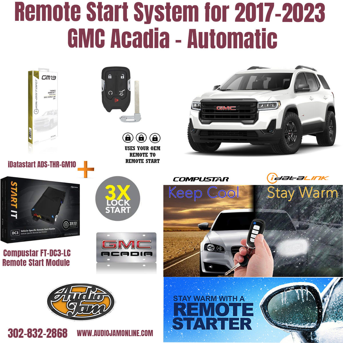 remote start gmc Acadia 2017-2023 Delaware