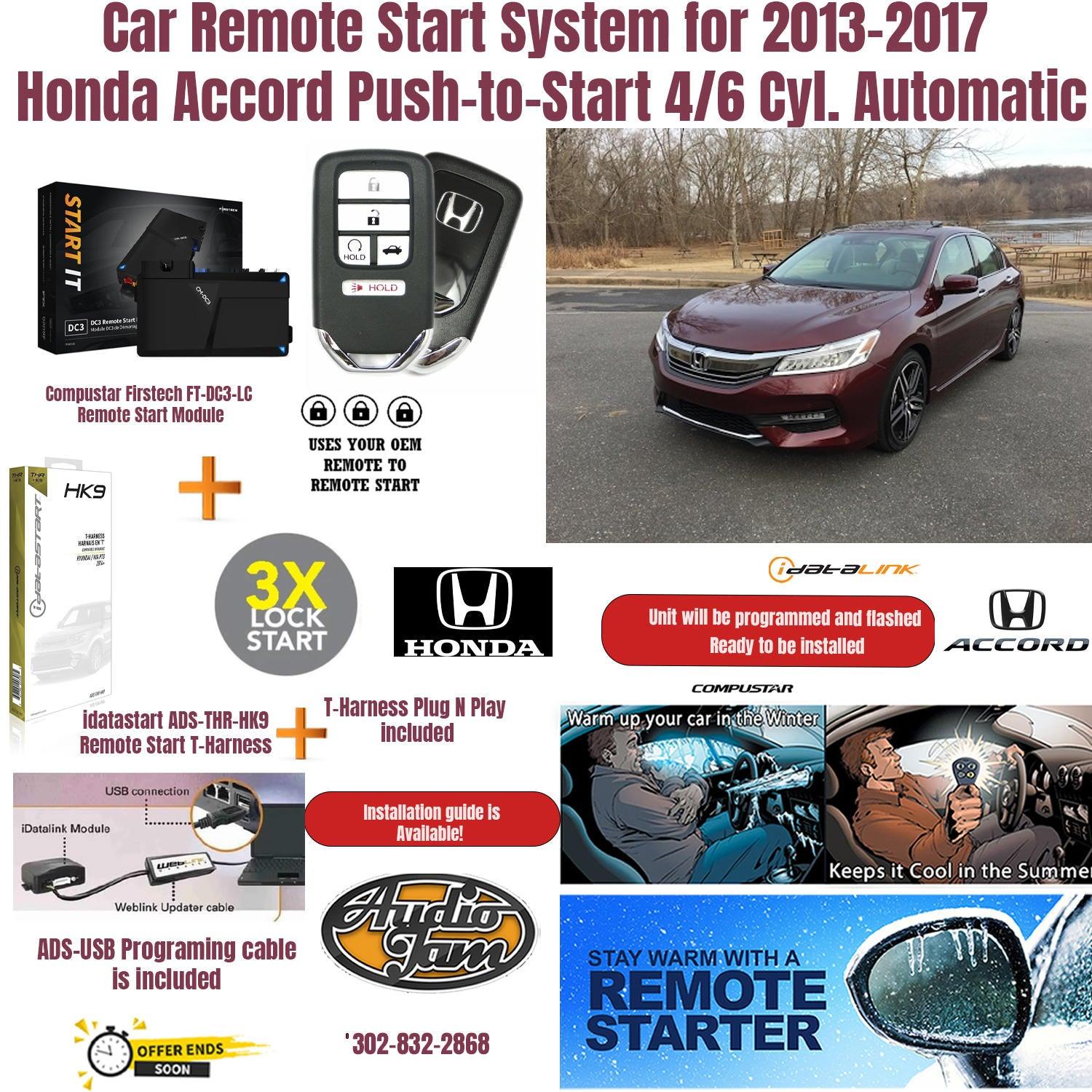 remote start Honda accord push to start 2013-2017