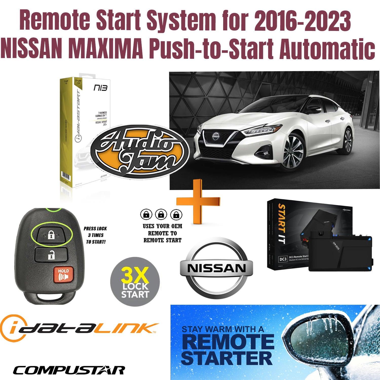 remote start nissan maxima push to start 2016-2023