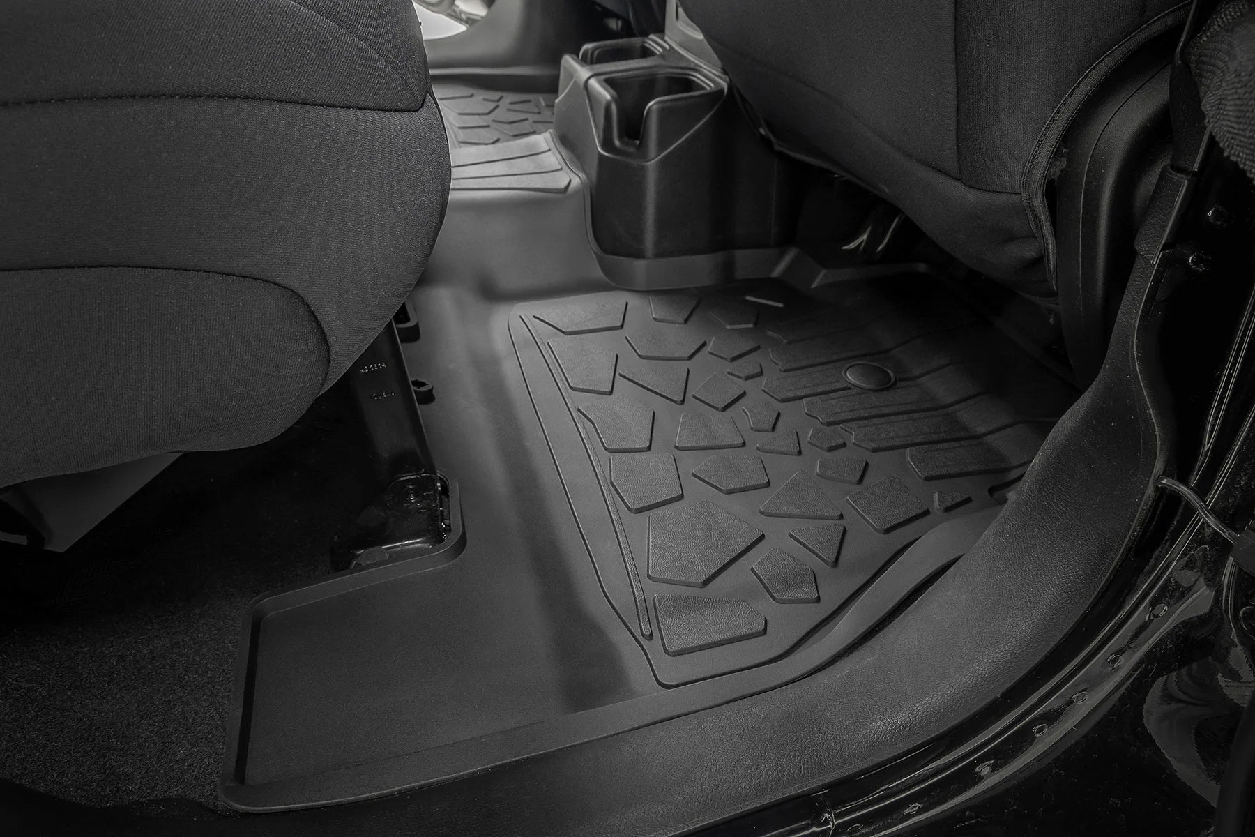 rough country flex fit best floor mats black 18-24 jeep wrangler jl 4 door