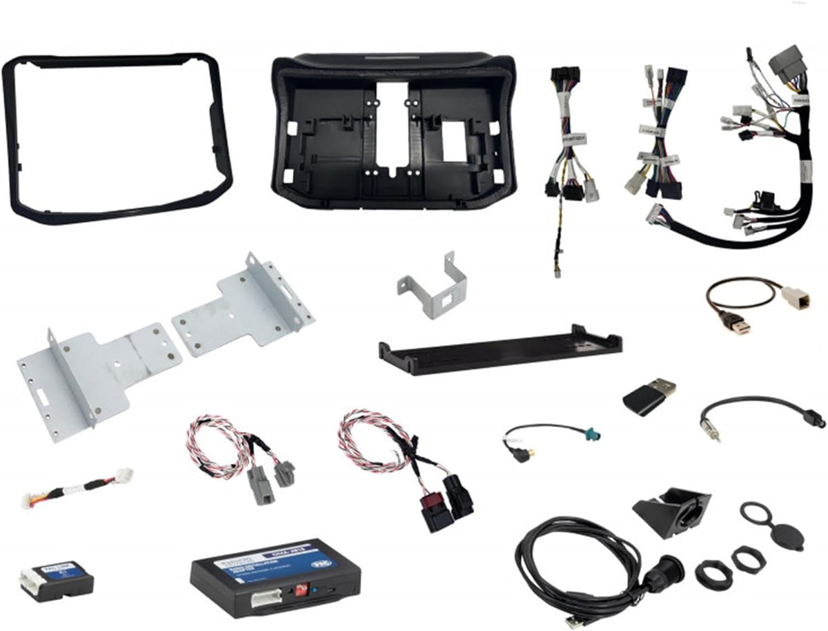 Collection of automotive parts and accessories on a white background