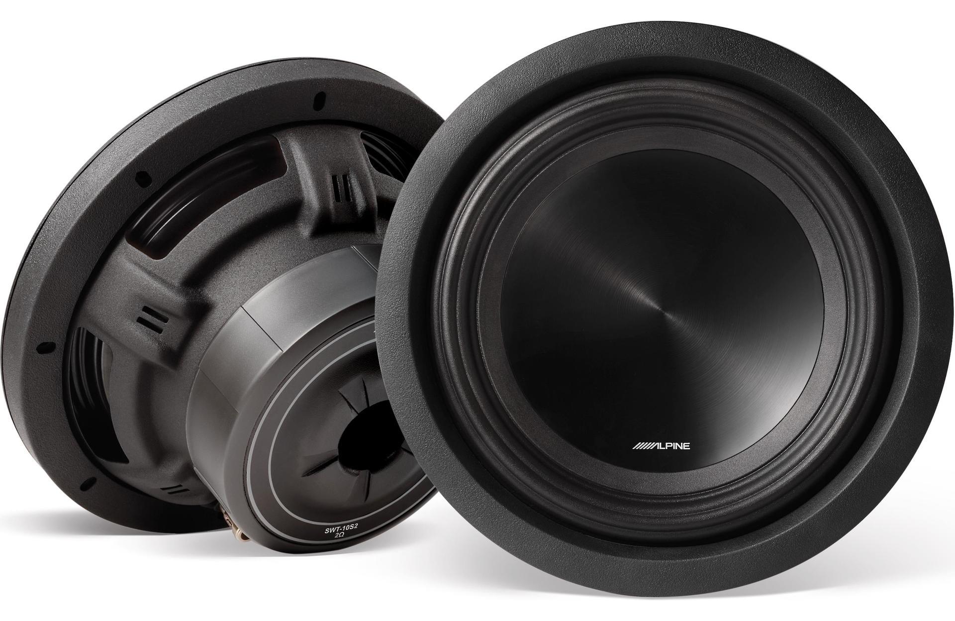 SPL Sealed Dual 10" Box with 2 Alpine SWT-10S2 10" truck subwoofer For 22+ Toyota Tundra Crew Max