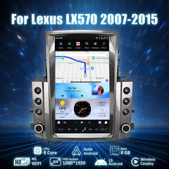 Car multimedia system for Lexus LX570 with navigation display on a blue starry background