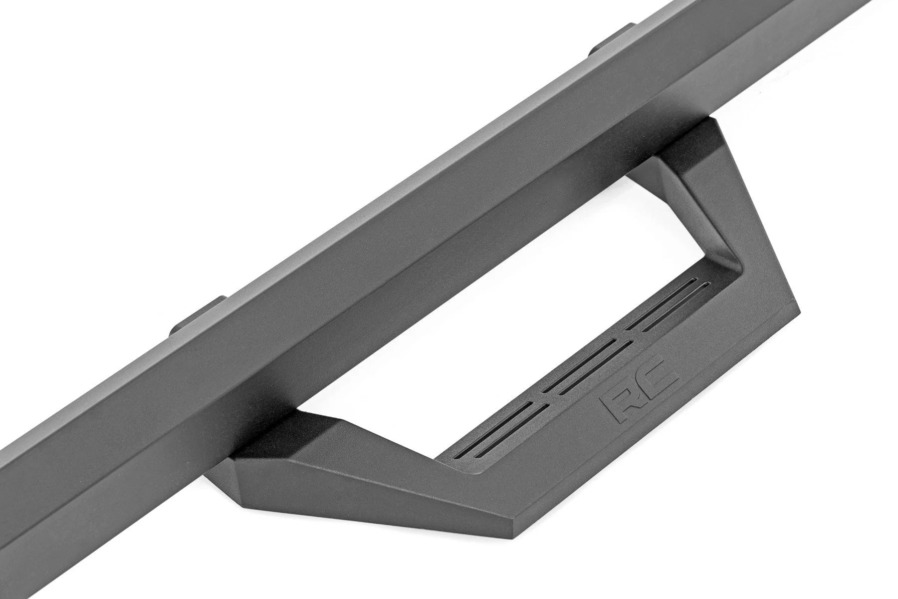 Gray metal bracket with 'RC' branding on a white background