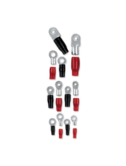 T-Spec V8-RTN18-20 8 AWG Ring Terminals - 5/16" Crimp (20 Pack - 10 Red & 10 Black)