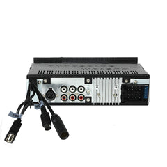 Audio/video equipment with connectors on a white background