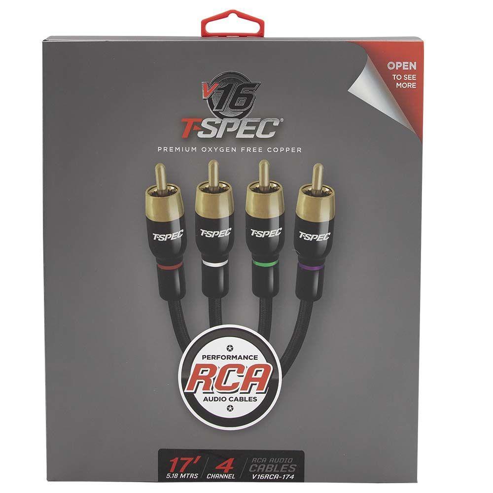 T-Spec V16RCA-174 V16 Series 4 Channel RCA Audio Cables - 17'