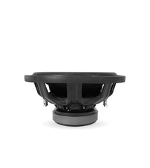 Black speaker driver on a white background