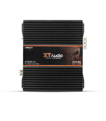 Black audio amplifier with XT Audio branding on a white background