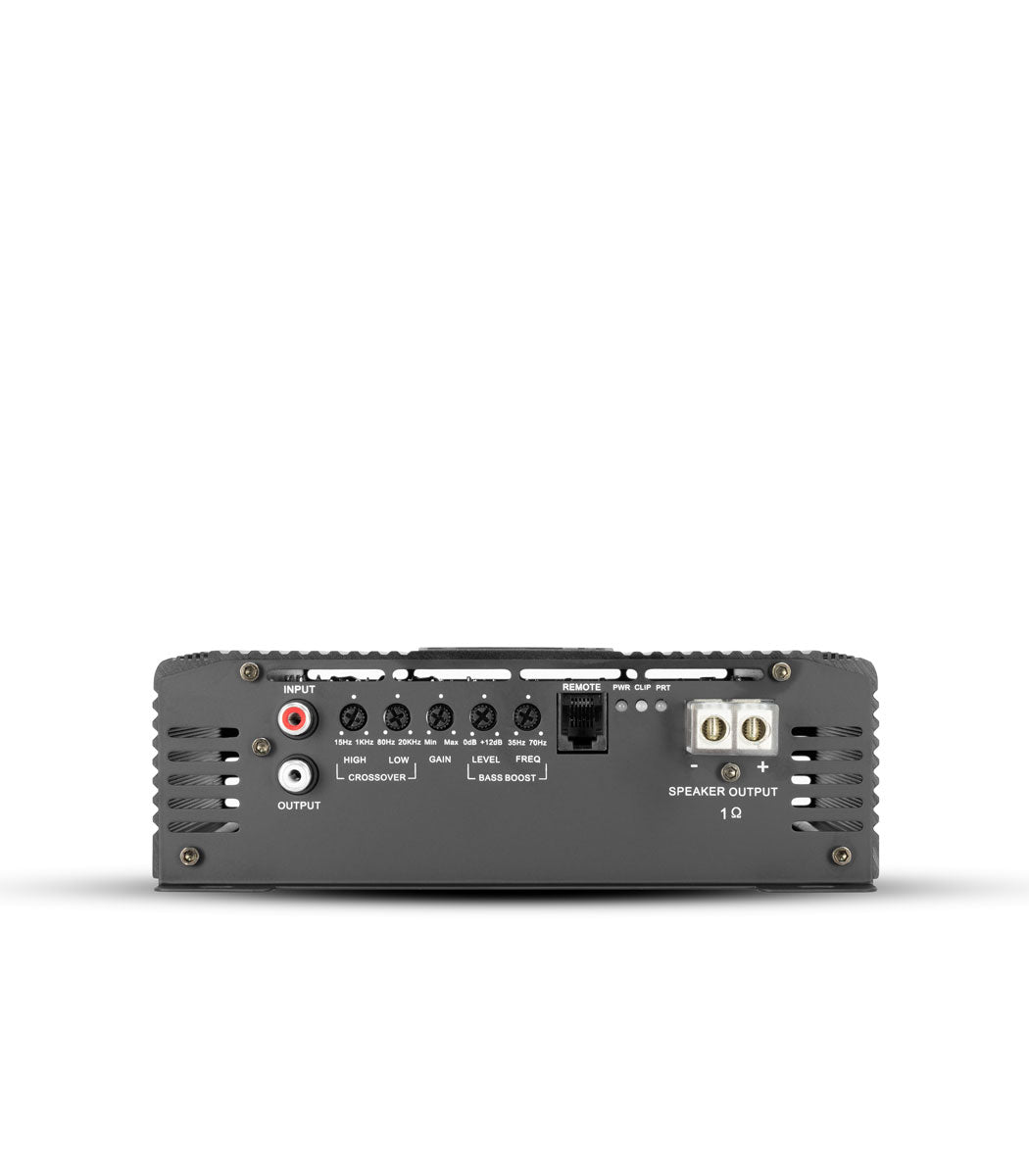 side picture of xt audio car amplifier showing the function of the amplifier