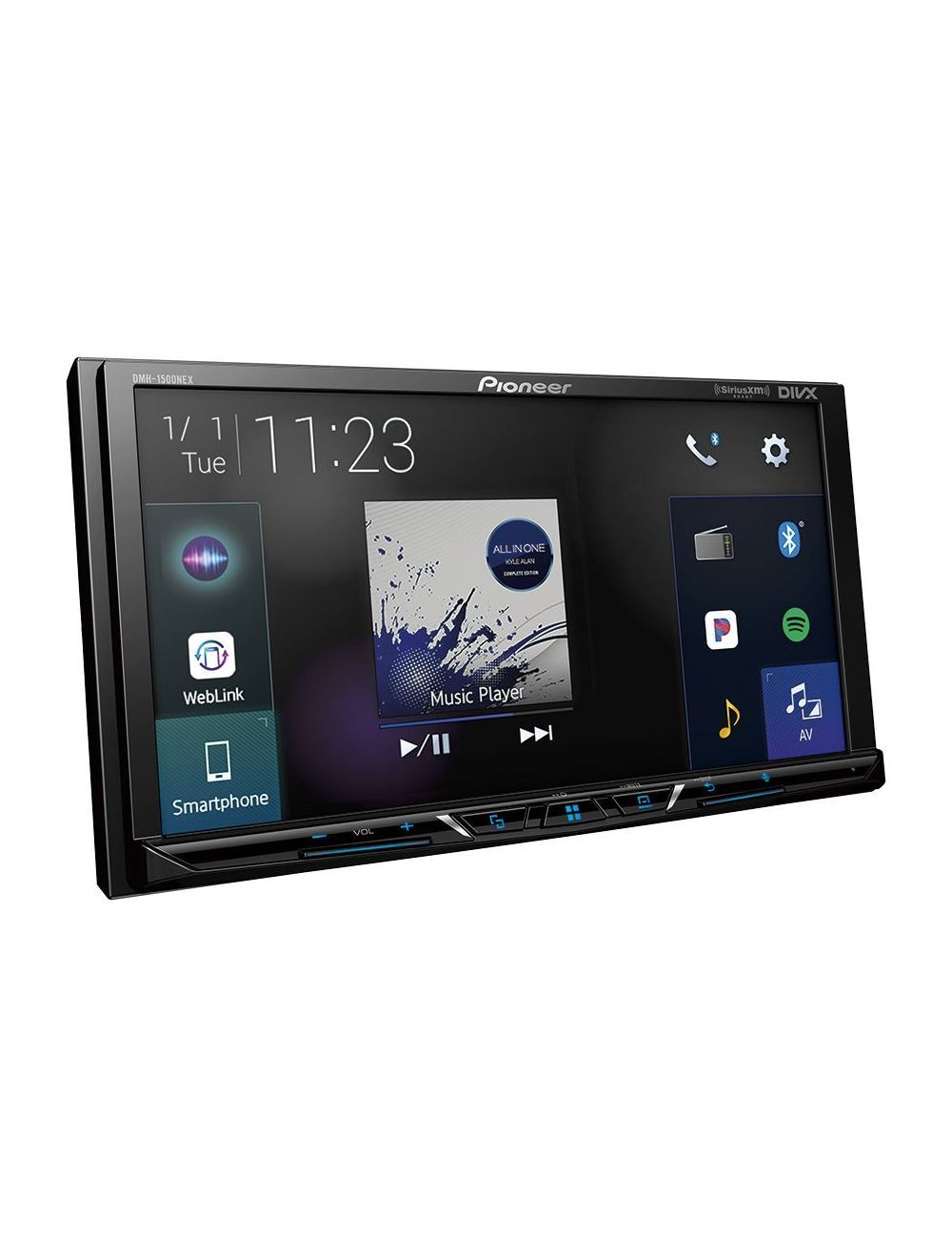 Pioneer DMH-1500NEX Double DIN Car Stereo Receiver with Built-in Android Auto and Apple CarPlay, 7" Touchscreen, and WebLink