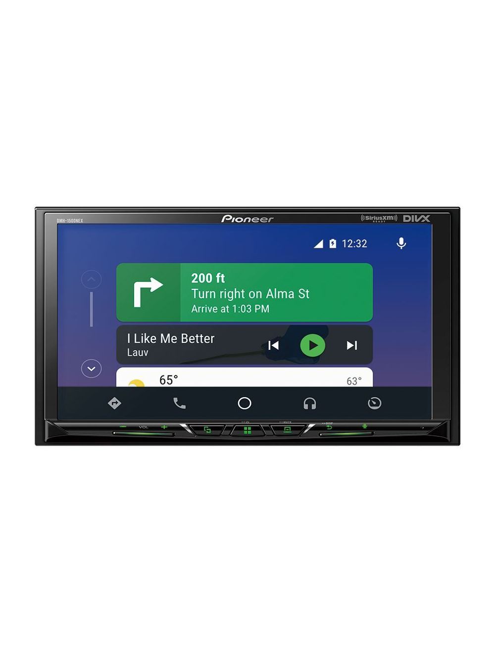 Pioneer DMH-1500NEX Double DIN Car Stereo Receiver with Built-in Android Auto and Apple CarPlay, 7" Touchscreen, and WebLink