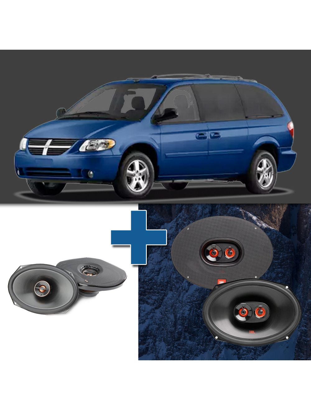 Car Speaker Size Replacement fits 2002-2007 for Dodge Caravan or Grand Caravan (not amplified)