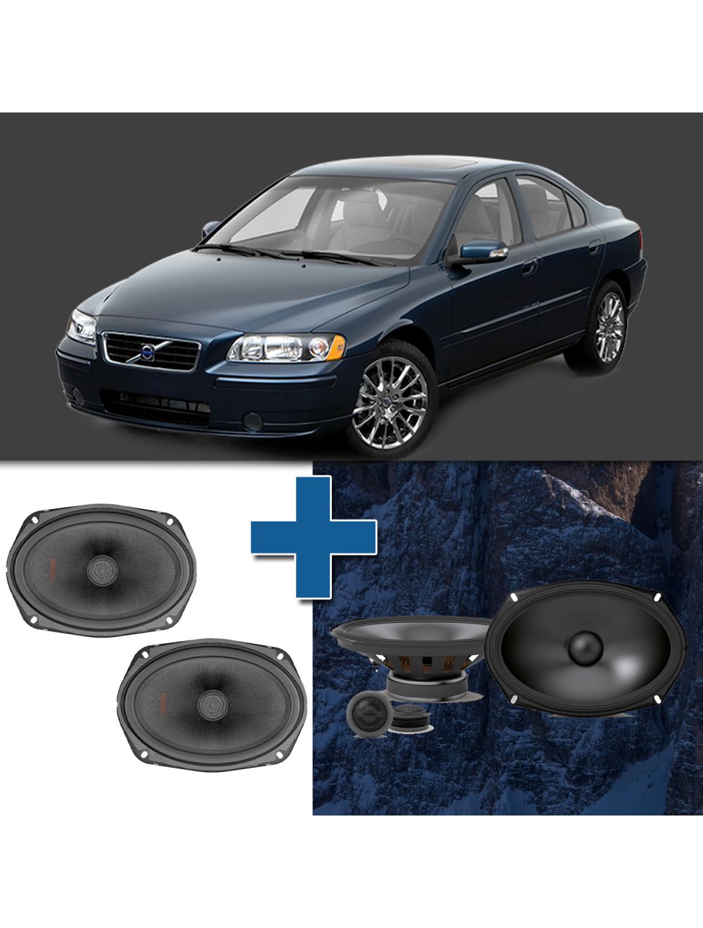 Car Speaker Size Replacement fits 2005-2009 for Volvo S60 (not amplified)