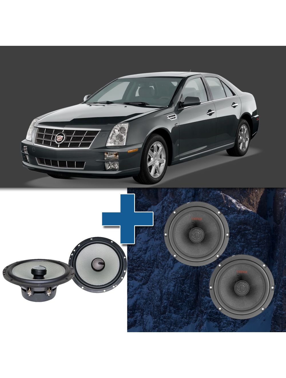 Car Speaker Size Replacement fits 2005-2011 for Cadillac STS (not amplified)
