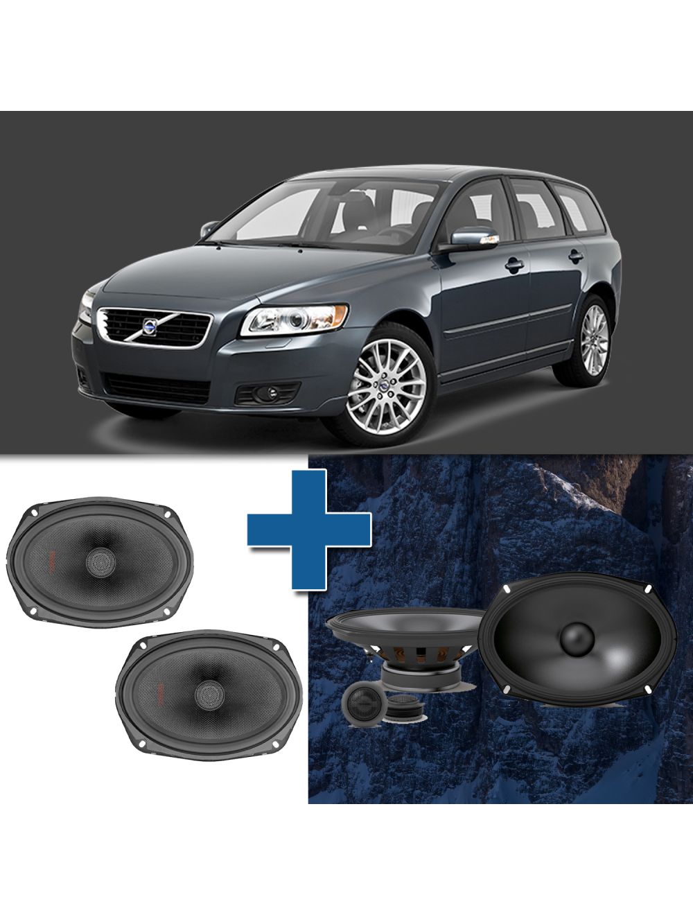 Car Speaker Size Replacement fits 2005-2011 for Volvo V50 (not amplified)