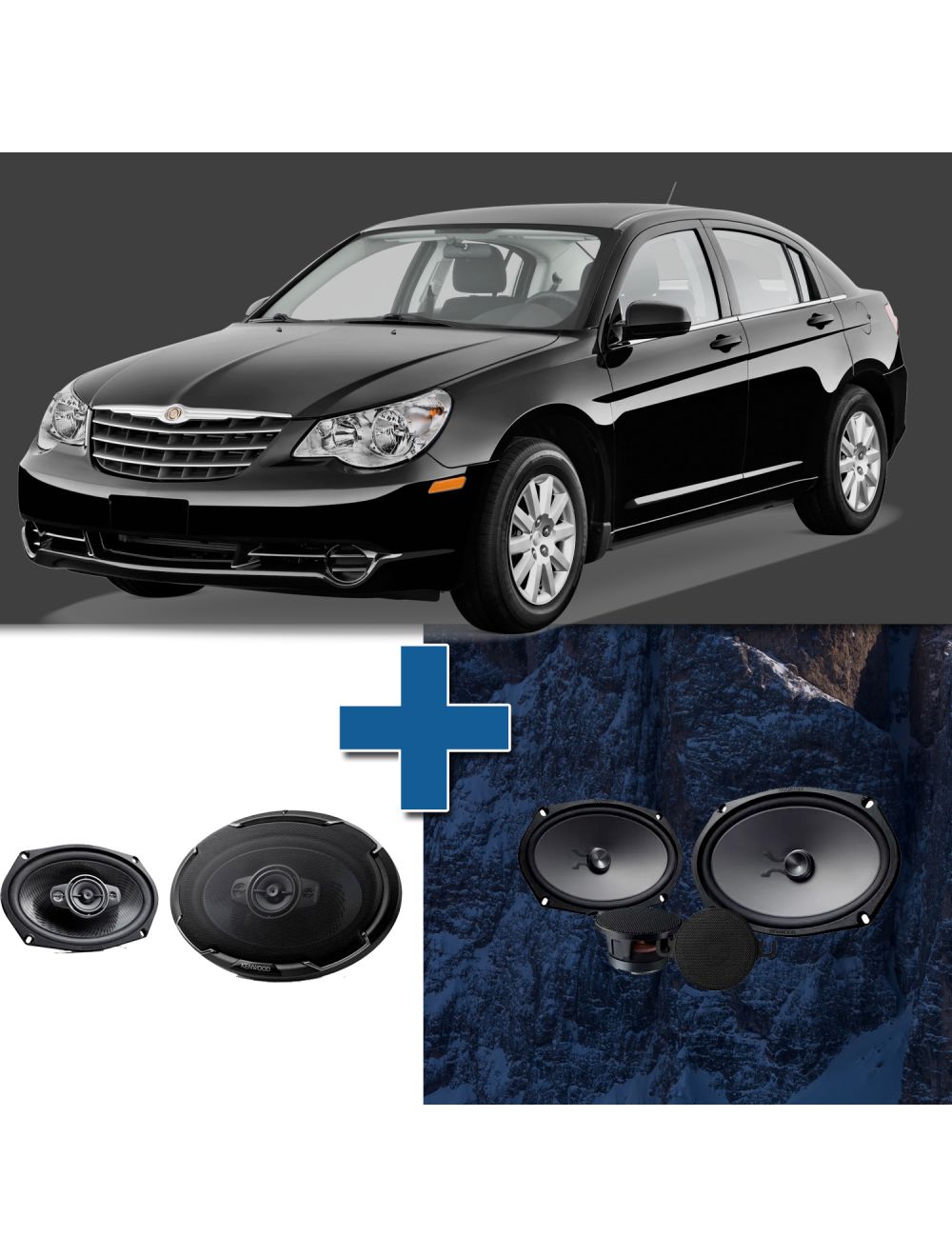 Car Speaker Size Replacement fits 2007-2010 for Chrysler Sebring (not amplified)