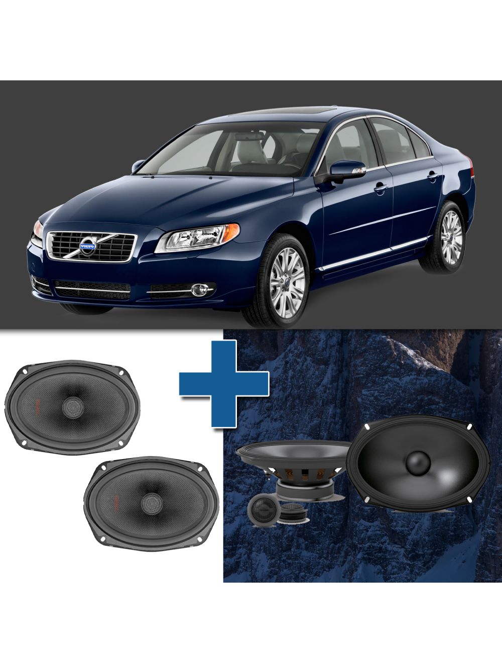 Car Speaker Size Replacement fits 2007-2011 for Volvo S80 (not amplified)