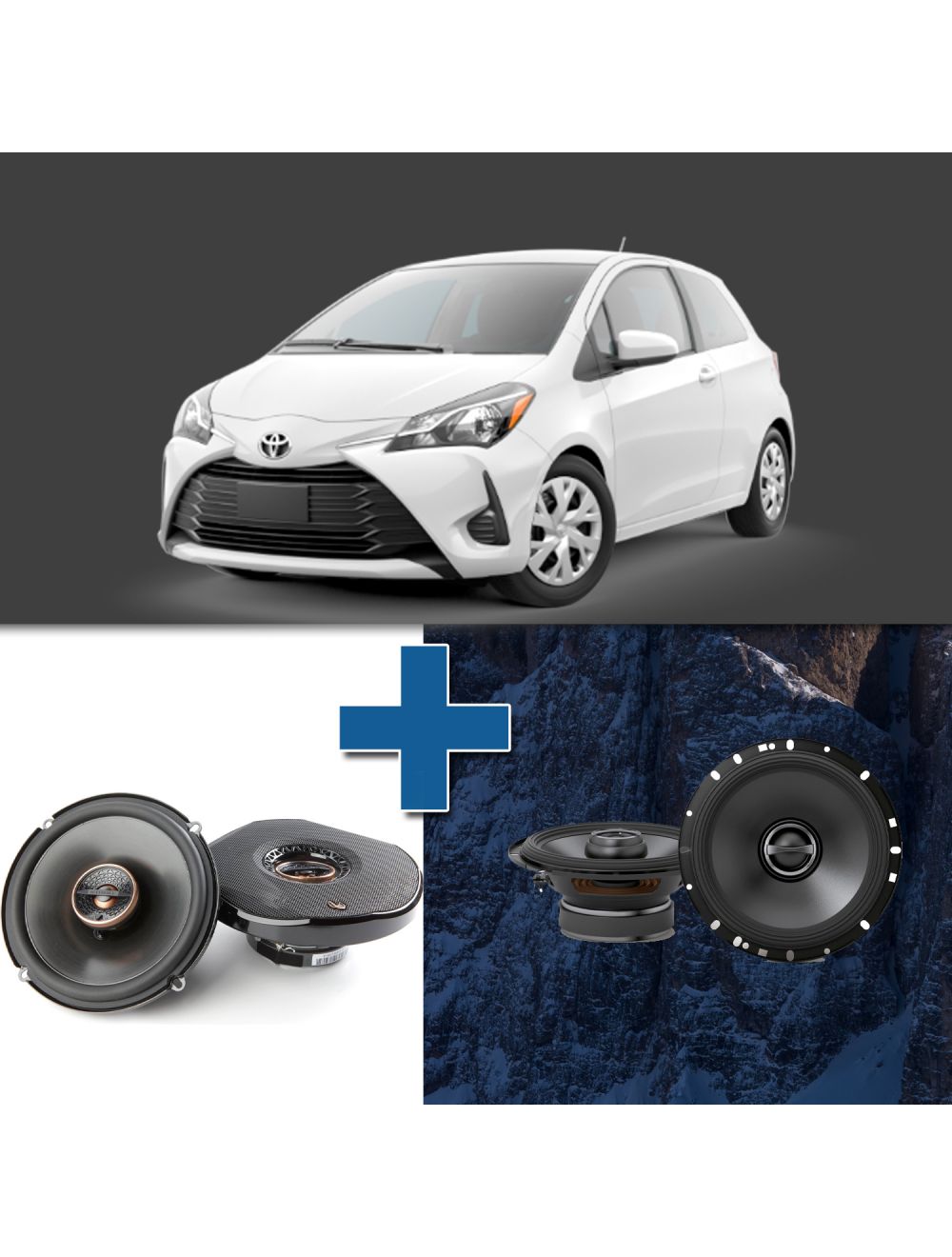 Car Speaker Size Replacement fits 2007-2018 for Toyota Yaris Hatchback (not amplified)