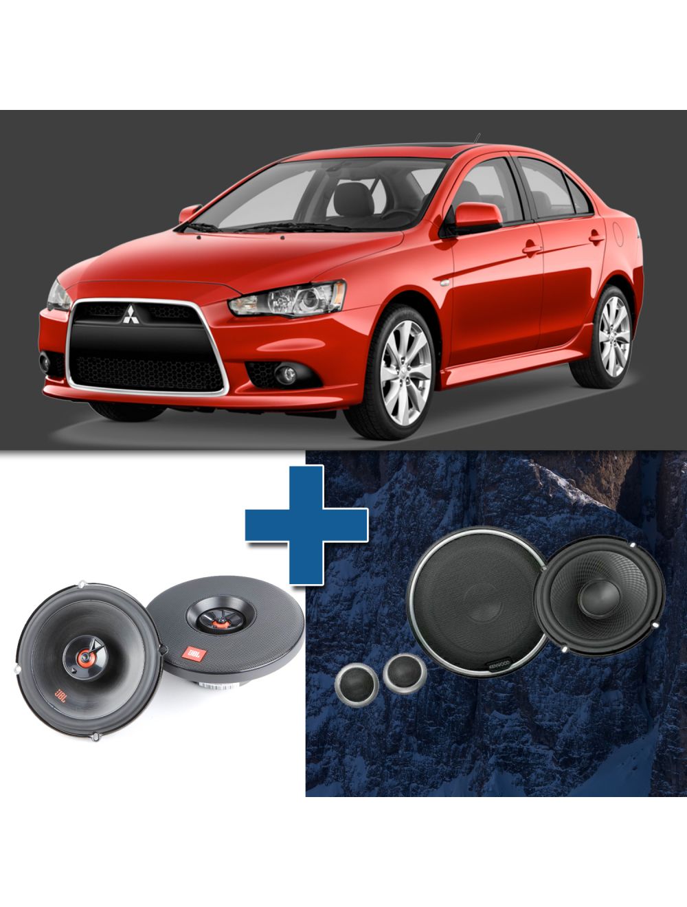 Car Speaker Size Replacement fits 2008-2013 for Mitsubishi Lancer (not amplified)