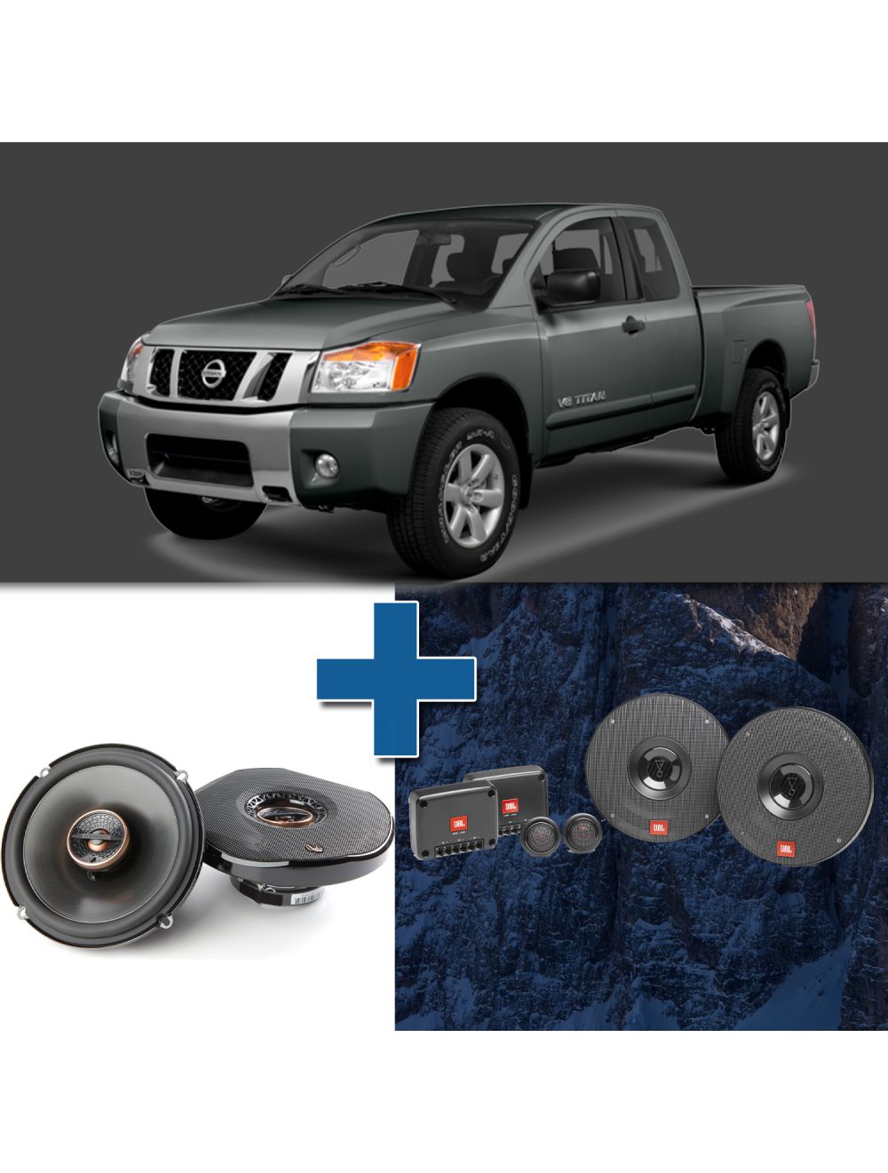 Car Speaker Size Replacement fits 2008-2015 for Nissan Titan base trim or S (not amplified)