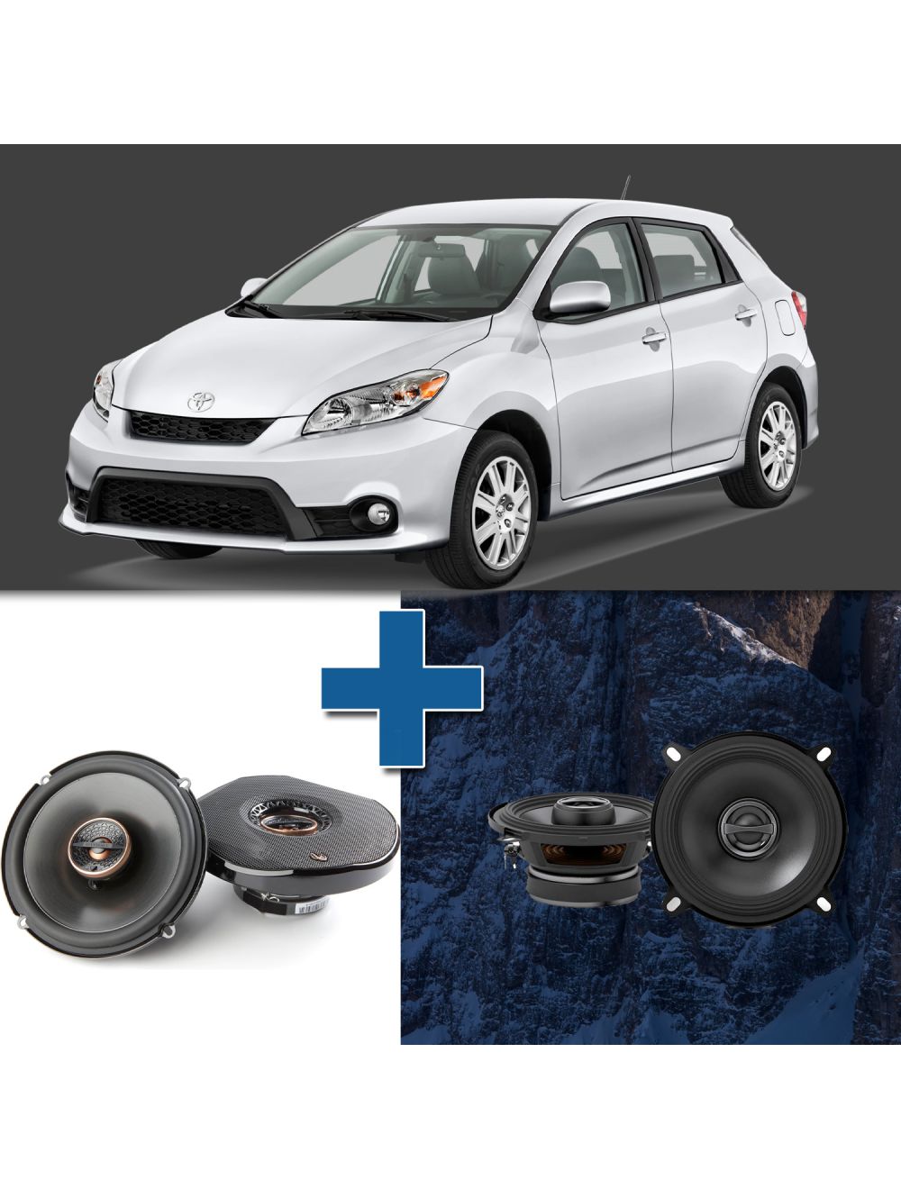 Car Speaker Size Replacement fits 2009-2010 for Toyota Matrix (not amplified)