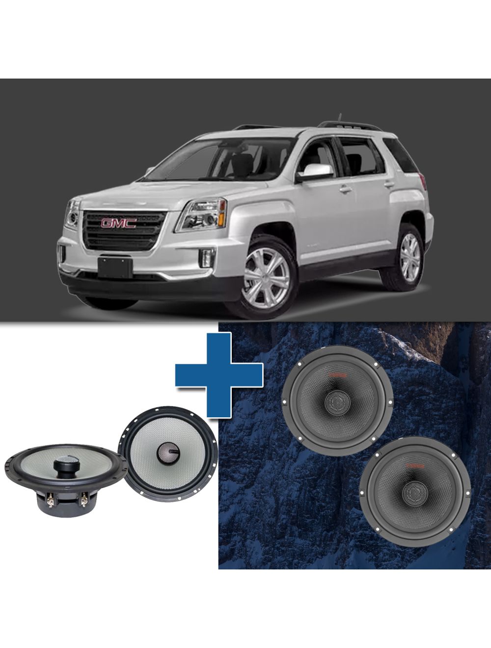 Car Speaker Size Replacement fits 2010-2017 for GMC Terrain (not amplified)