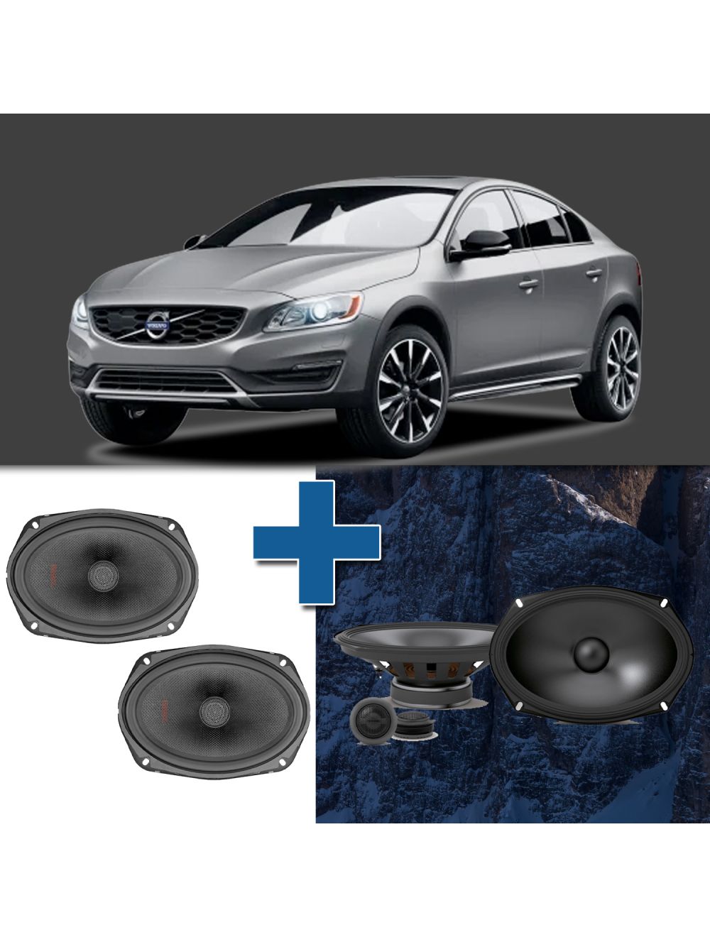Car Speaker Size Replacement fits 2011-2018 for Volvo S60 (not amplified)