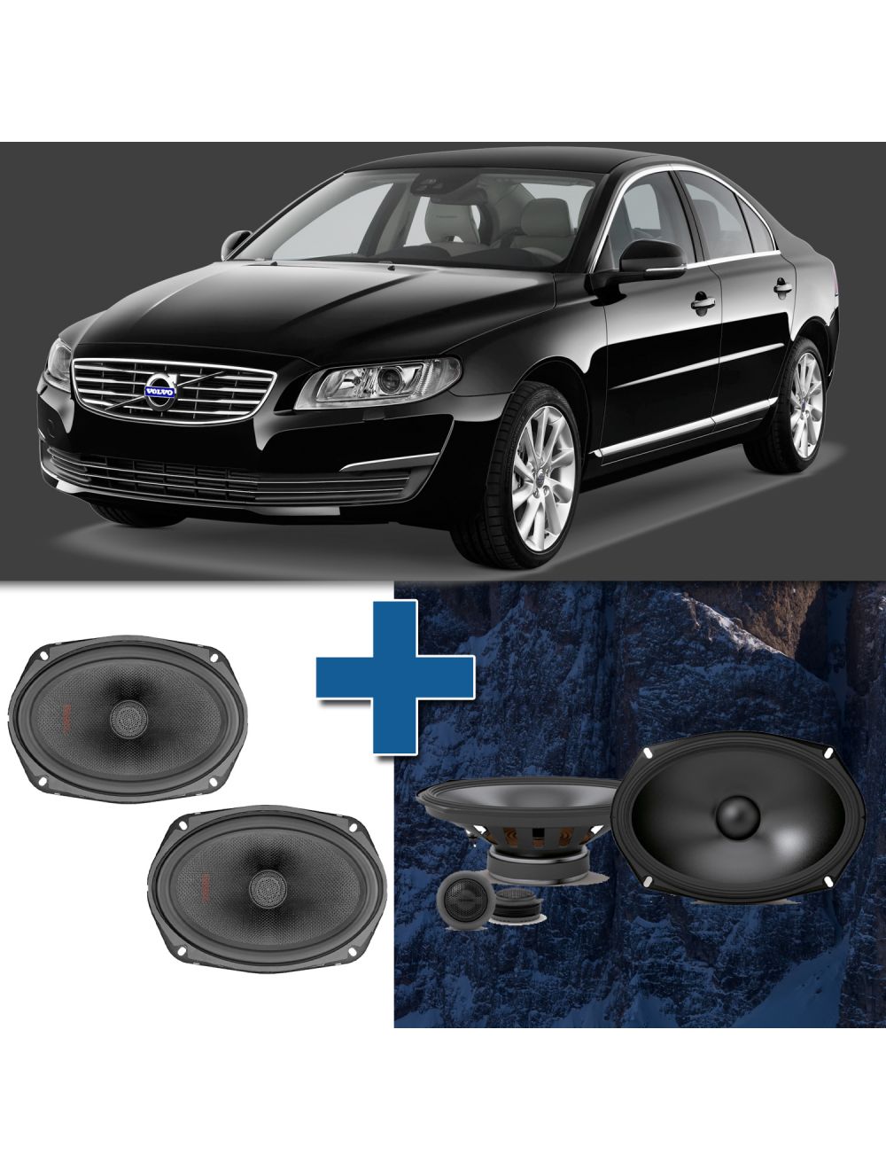 Car Speaker Size Replacement fits 2012-2016 for Volvo S80 (not amplified)