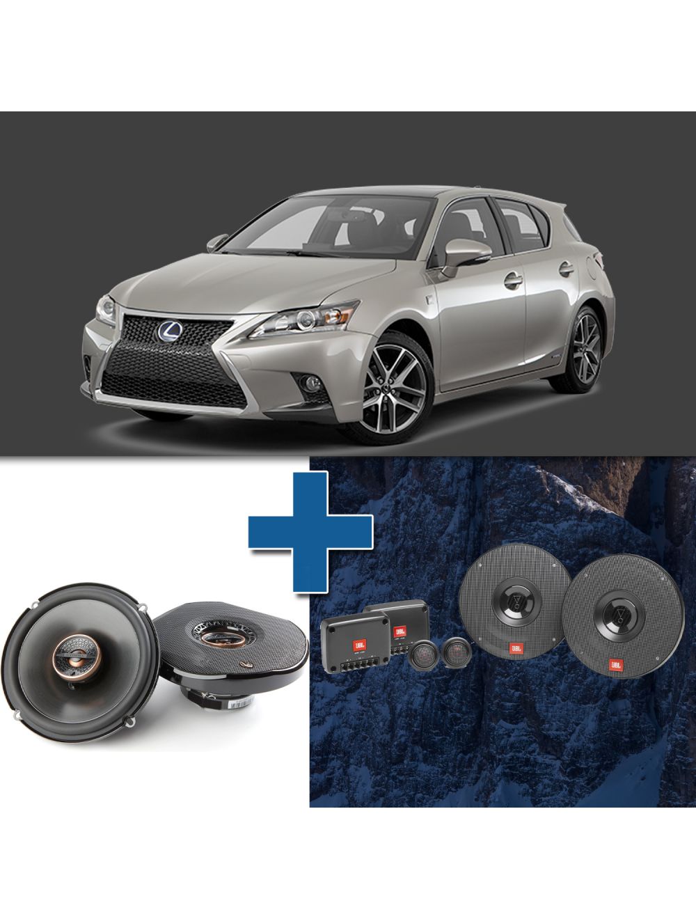 Car Speaker Size Replacement fits 2014-2017 for Lexus CT 200h (not amplified)